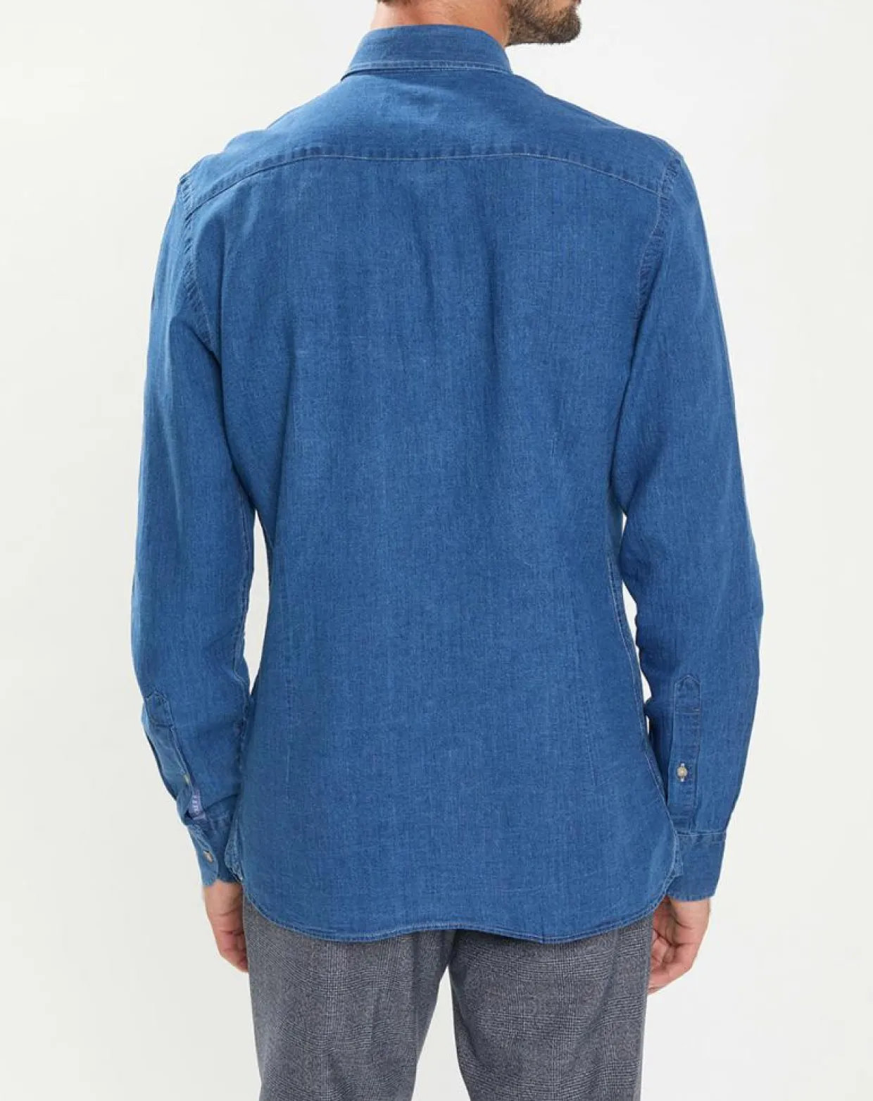Homme Hackett London Chemises^Chemise Slim Fit en Lin & Coton Saharien bleu moyen