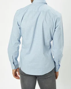 Homme Hackett London Chemises^Chemise Slim Fit en Popeline imprimée floral bleu ciel