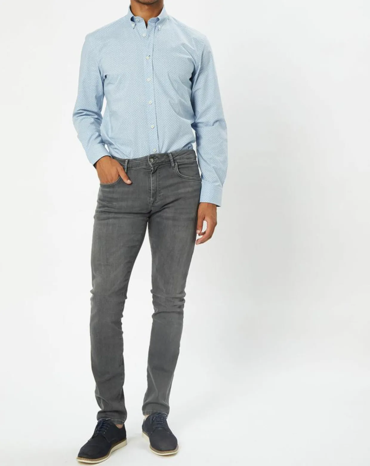Homme Hackett London Chemises^Chemise Slim Fit en Popeline imprimée floral bleu ciel