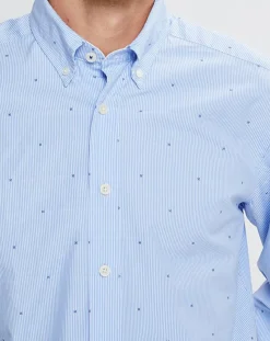 Homme Hackett London Chemises^Chemise Slim Fit Fil Coupé imprimée bleue