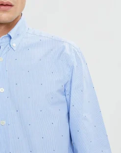 Homme Hackett London Chemises^Chemise Slim Fit Fil Coupé imprimée bleue