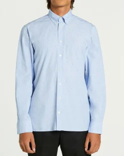 Homme Hackett London Chemises^Chemise Slim Fit Fil Coupé imprimée bleue