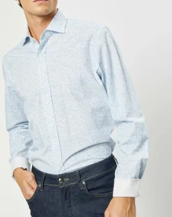 Chemise Slim Fit Imprimé en allover bleu clair-Hackett London Sale
