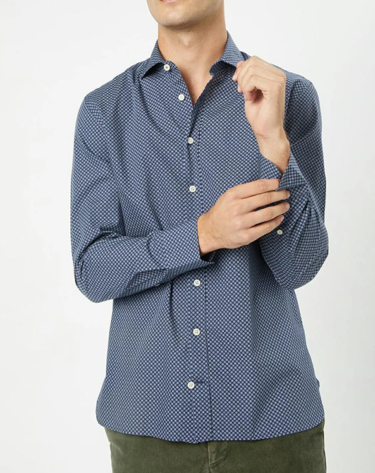 Chemise Slim Fit imprimée bleu foncé-Hackett London New