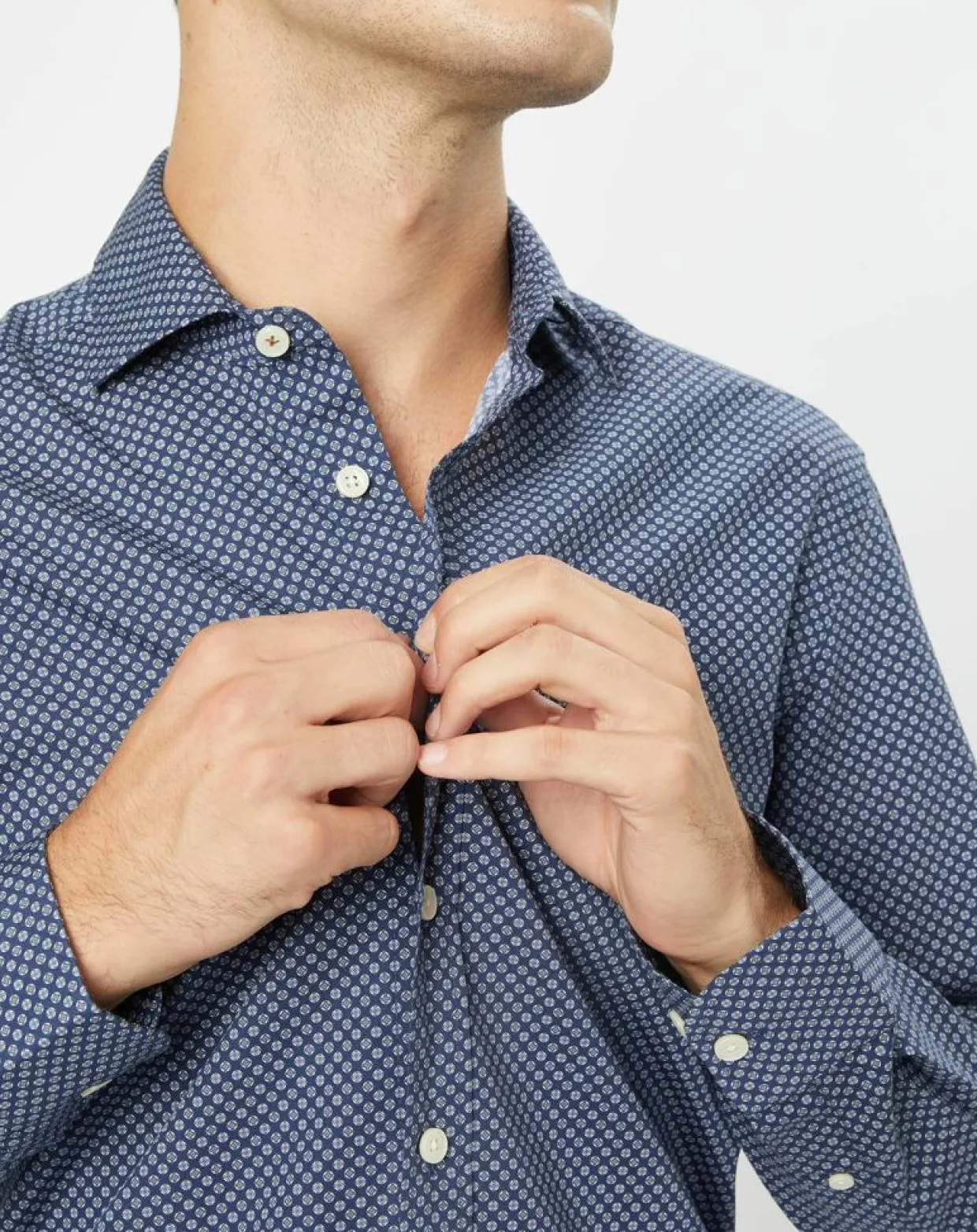 Chemise Slim Fit imprimée bleu foncé-Hackett London New