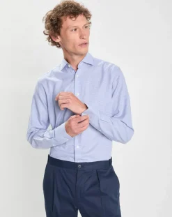 Chemise Slim Fit imprimée Pied-de-Poule bleu/blanc-Hackett London New