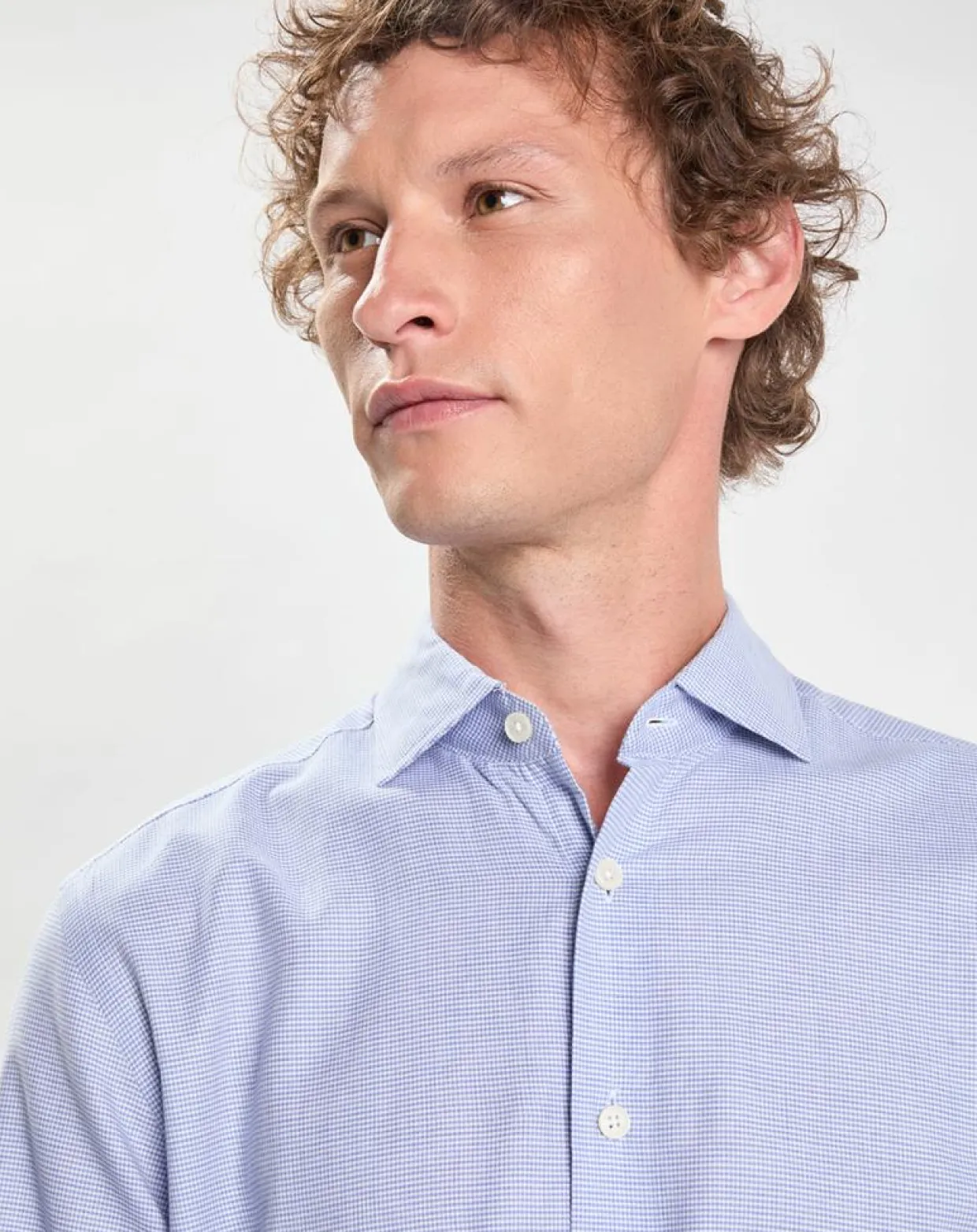 Chemise Slim Fit imprimée Pied-de-Poule bleu/blanc-Hackett London New