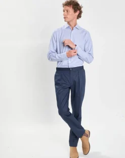 Chemise Slim Fit imprimée Pied-de-Poule bleu/blanc-Hackett London New