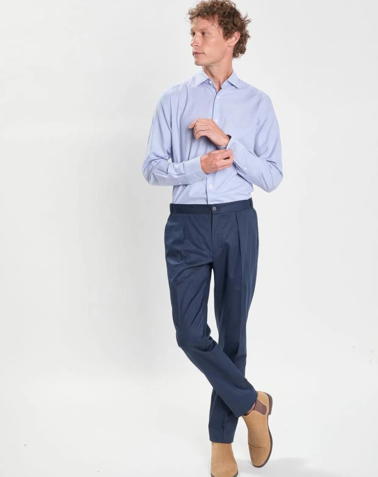 Chemise Slim Fit imprimée Pied-de-Poule bleu/blanc-Hackett London New