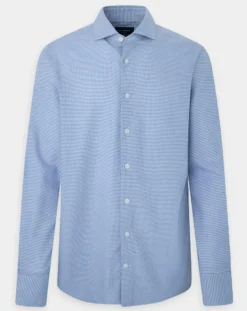 Chemise Slim Fit imprimée Pied-de-Poule bleu/blanc-Hackett London New
