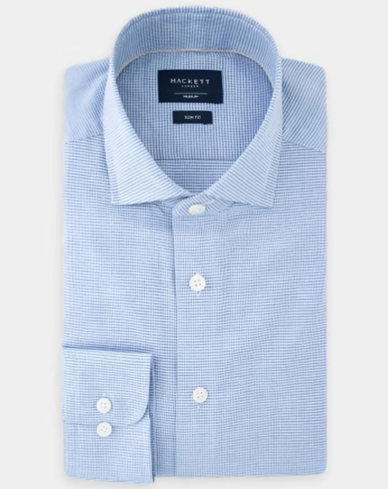 Chemise Slim Fit imprimée Pied-de-Poule bleu/blanc-Hackett London New