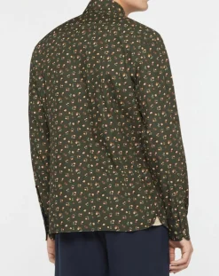 Chemise Slim Fit imprimée kaki-Hackett London Sale