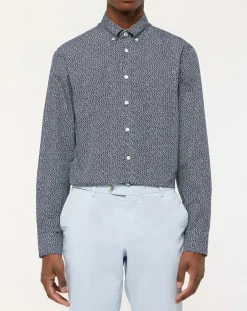 Homme Hackett London Chemises^Chemise Slim Fit imprimée bleue