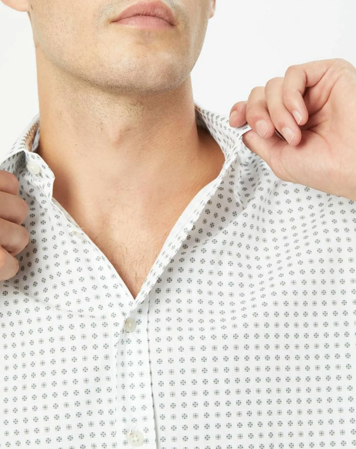 Homme Hackett London Chemises^Chemise Slim Fit imprimée foulard blanche