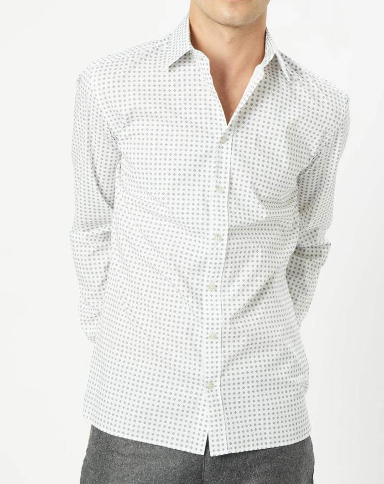 Homme Hackett London Chemises^Chemise Slim Fit imprimée foulard blanche