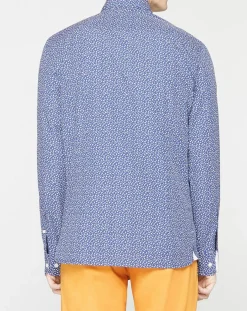 Chemise Slim Fit imprimée bleu foncé-Hackett London Outlet