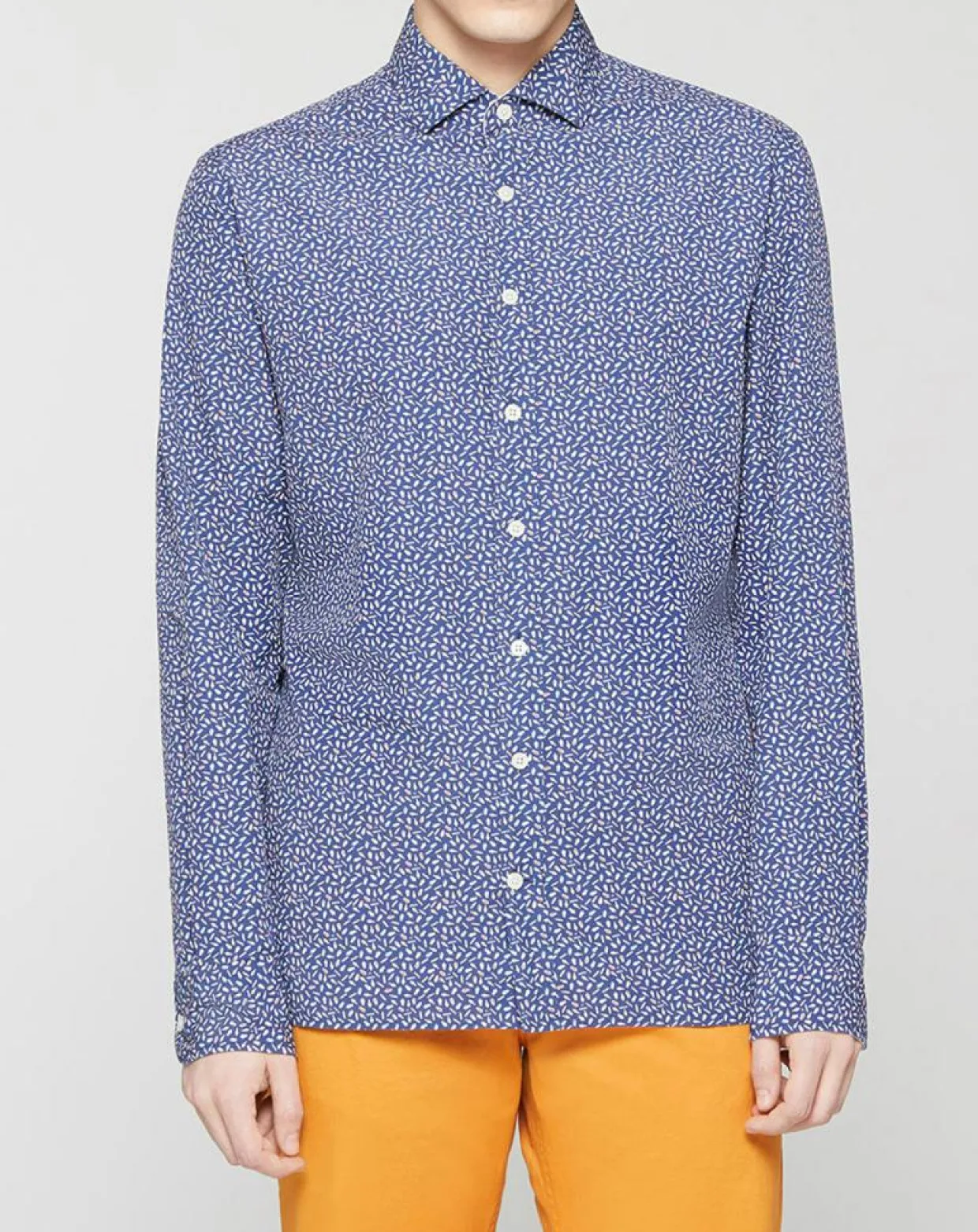 Chemise Slim Fit imprimée bleu foncé-Hackett London Outlet