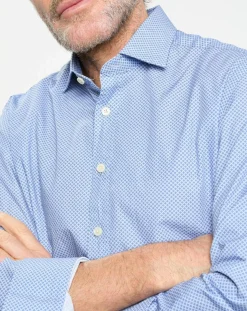 Homme Hackett London Chemises^Chemise Slim Fit imprimée bleue