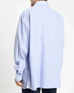 Homme Hackett London Chemises^Chemise Slim Fit Jacquard à rayures milleraies bleue