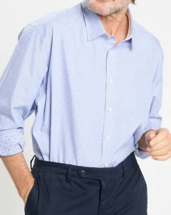 Homme Hackett London Chemises^Chemise Slim Fit Jacquard à rayures milleraies bleue