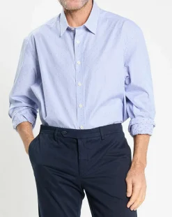 Homme Hackett London Chemises^Chemise Slim Fit Jacquard à rayures milleraies bleue