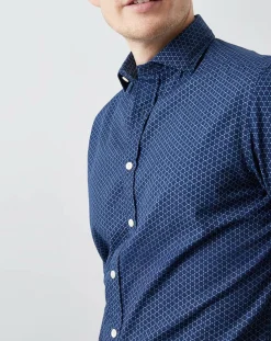 Chemise Slim Fit Made in Japan motifs bleu marine/bleu-Hackett London Sale