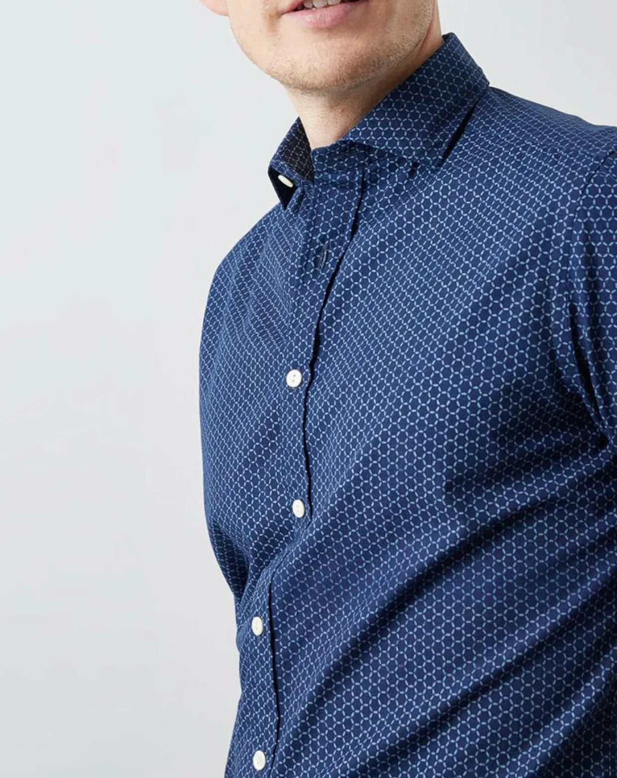 Chemise Slim Fit Made in Japan motifs bleu marine/bleu-Hackett London Sale