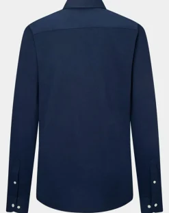 Homme Hackett London Chemises^Chemise Slim Fit manches longues piquée unie bleu foncé