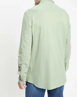 Homme Hackett London Chemises^Chemise Slim Fit manches longues piquée unie verte