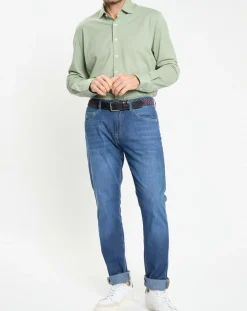 Homme Hackett London Chemises^Chemise Slim Fit manches longues piquée unie verte