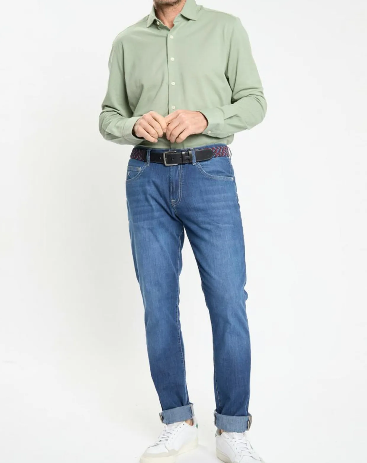 Homme Hackett London Chemises^Chemise Slim Fit manches longues piquée unie verte