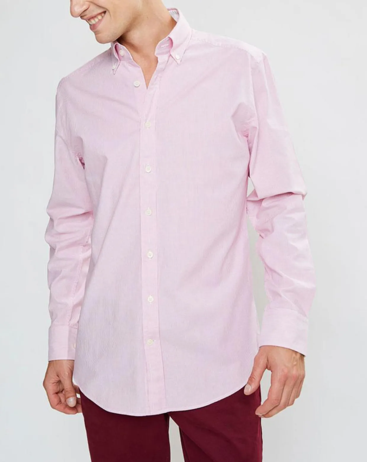 Homme Hackett London Chemises^Chemise Slim Fit Milleraie Oxford blanc/rose