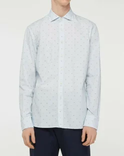 Homme Hackett London Chemises^Chemise Slim Fit Mix Travel imprimée bleu clair