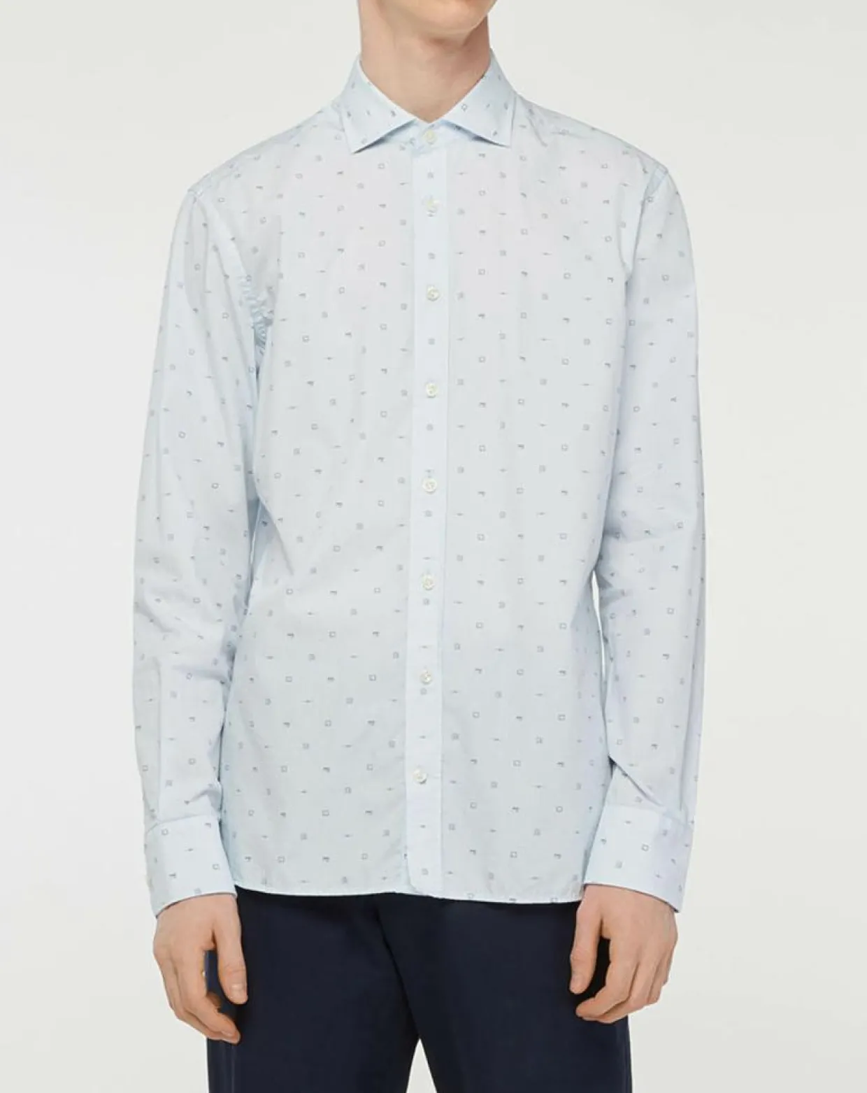 Homme Hackett London Chemises^Chemise Slim Fit Mix Travel imprimée bleu clair