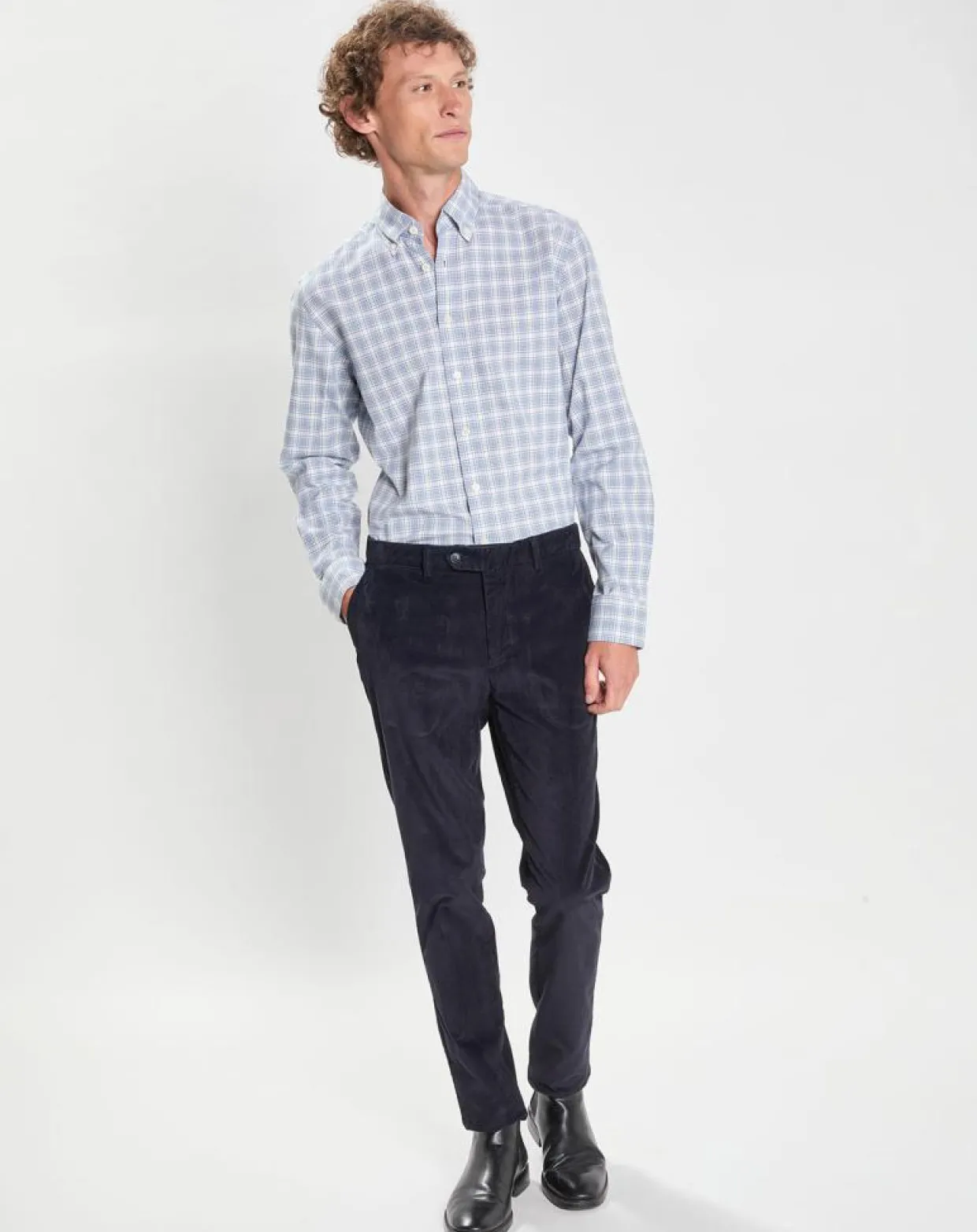 Homme Hackett London Chemises^Chemise Slim Fit Oxford à carreaux bleu/blanc