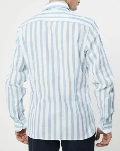 Homme Hackett London Chemises^Chemise Slim Fit Patch à rayures bleu moyen