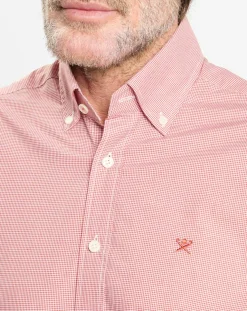 Chemise Slim Fit Pop à micro vichy rouge/blanc-Hackett London Outlet