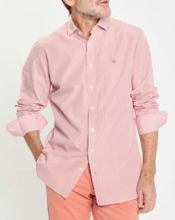 Homme Hackett London Chemises^Chemise Slim Fit Pop Milleraies rouge/blanc