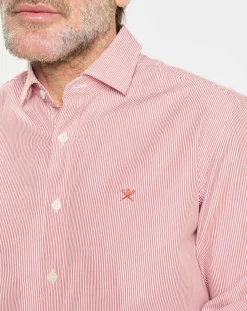Homme Hackett London Chemises^Chemise Slim Fit Pop Milleraies rouge/blanc