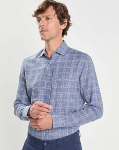 Homme Hackett London Chemises^Chemise Slim Fit Prince de Galles bleu moyen