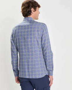 Homme Hackett London Chemises^Chemise Slim Fit Prince de Galles bleu moyen
