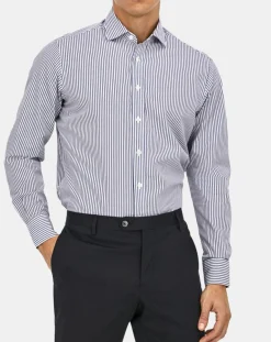Chemise Slim Fit rayée bleue-Hackett London Sale