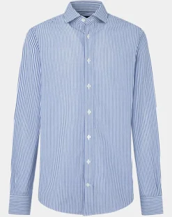 Chemise Slim Fit rayée bleue-Hackett London Sale