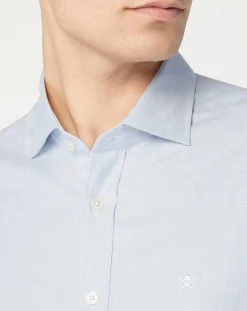 Chemise Slim Fit Texturée bleu clair-Hackett London Clearance