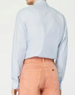 Chemise Slim Fit Texturée bleu clair-Hackett London Clearance