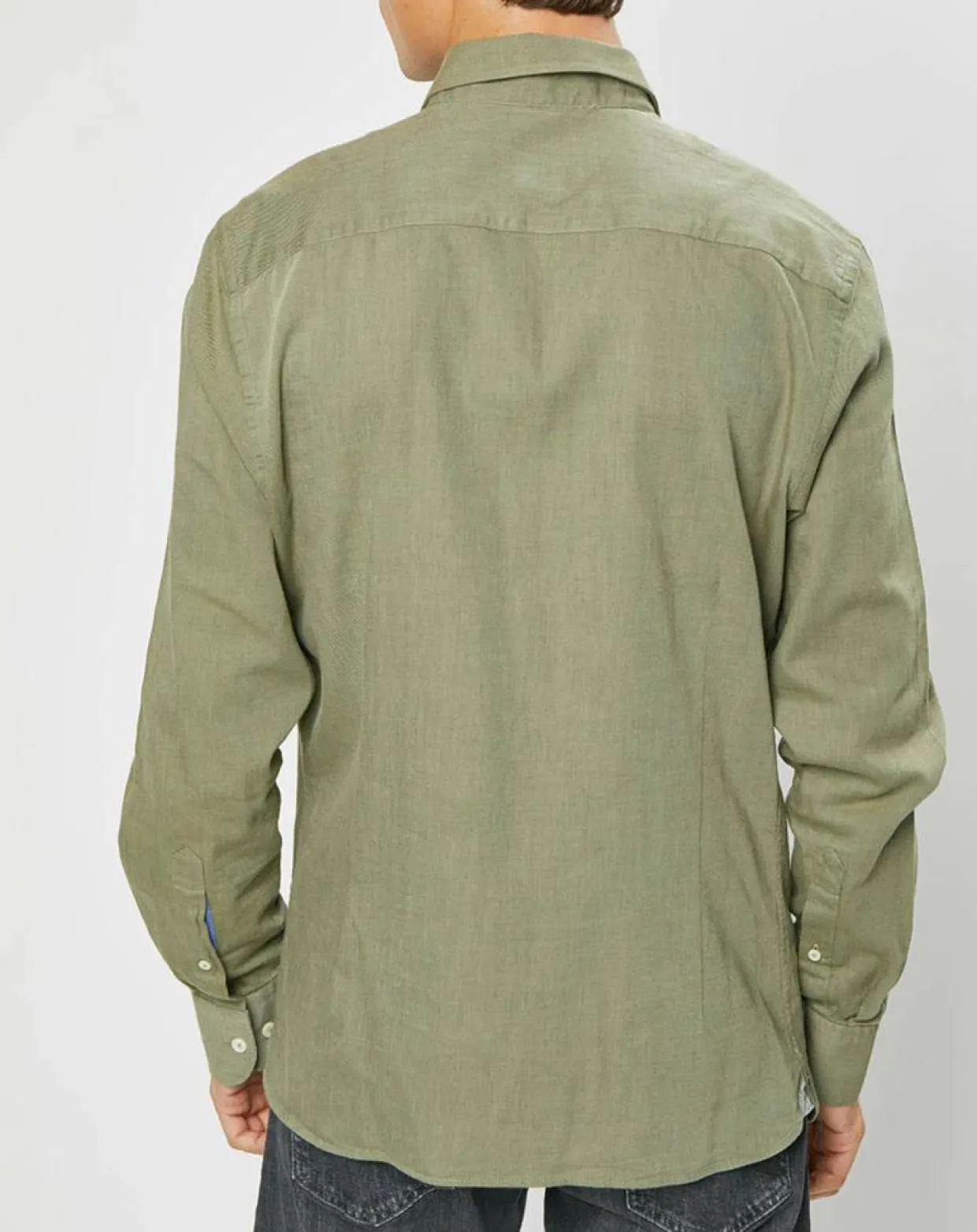 Chemise Slim fit Trim Twil Sport kaki-Hackett London Discount