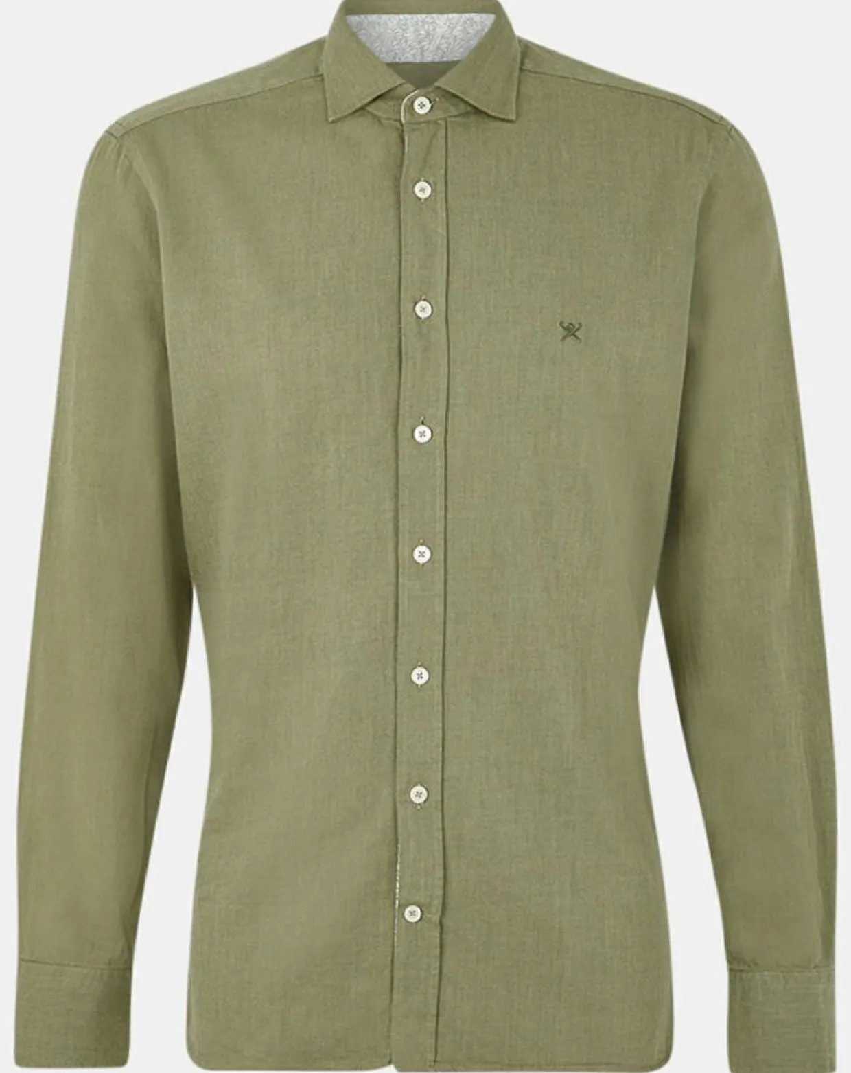 Chemise Slim fit Trim Twil Sport kaki-Hackett London Discount