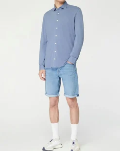 Homme Hackett London Chemises^Chemise Slim Fit Unie Piquée bleu chiné