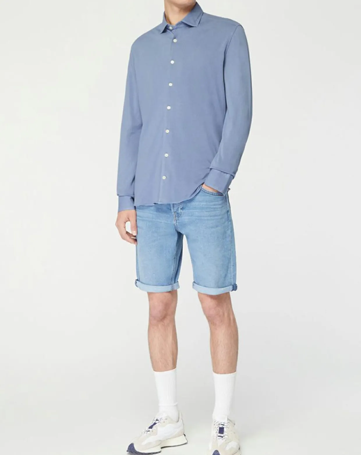 Homme Hackett London Chemises^Chemise Slim Fit Unie Piquée bleu chiné