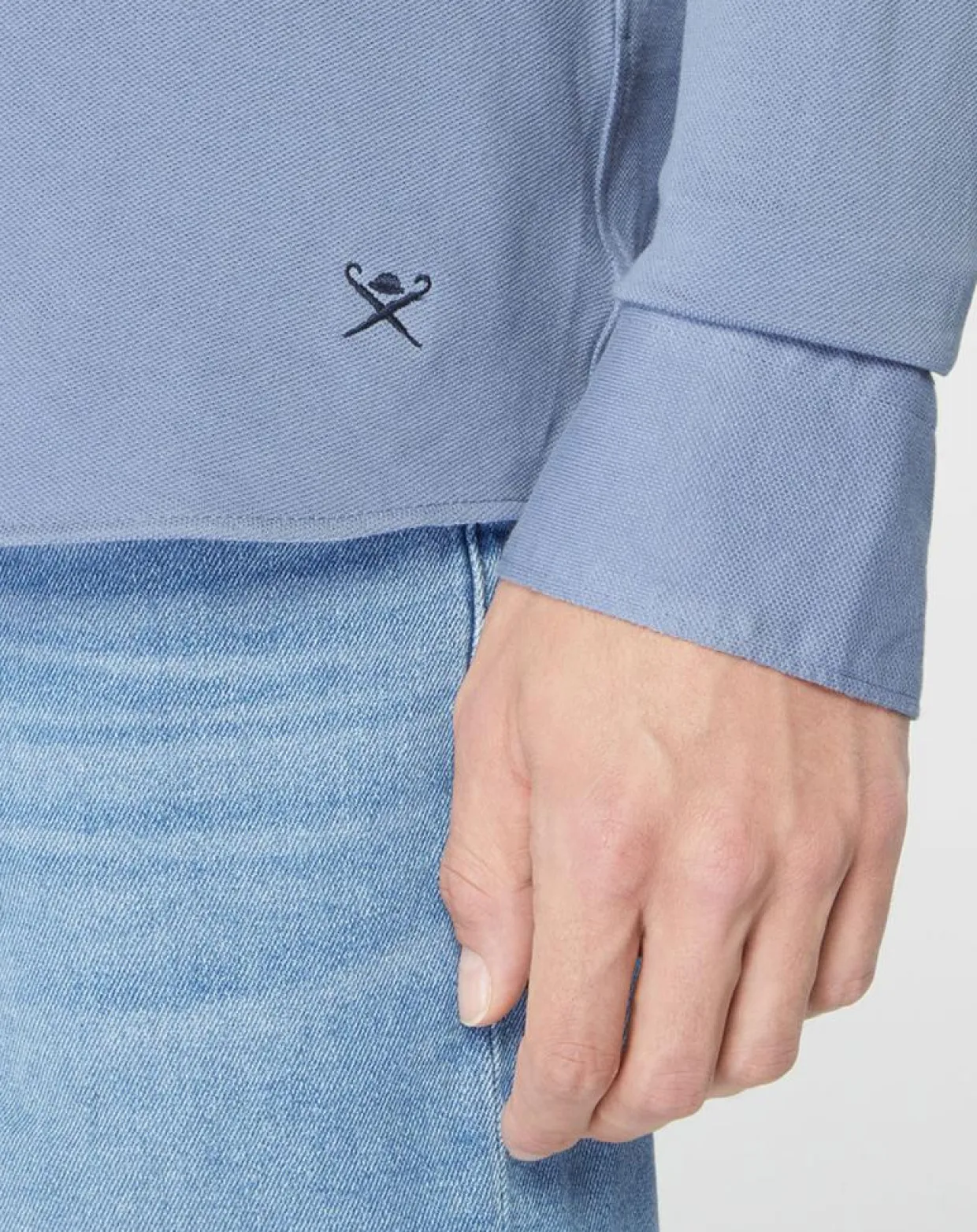 Homme Hackett London Chemises^Chemise Slim Fit Unie Piquée bleu chiné